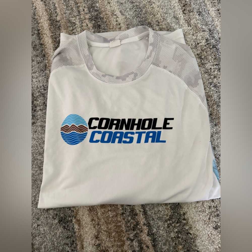 Cornhole Coastal Men's Red, White & Black Performance Jersey - Picture 2 of 7